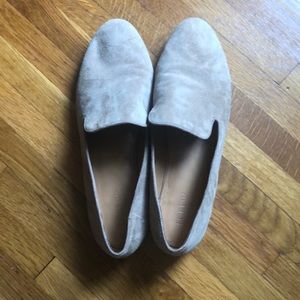 J Crew, lightly used suede nude loafers